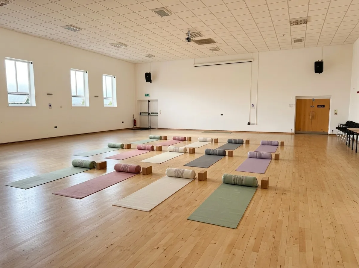 The room at Garvestone & Thuxton Village Hall, from the doorway